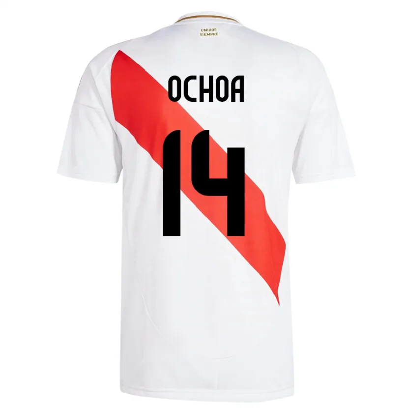 Danxen Bambino Maglia Perù Victoria Ochoa #14 Bianco Kit Gara Home 24-26 Maglietta