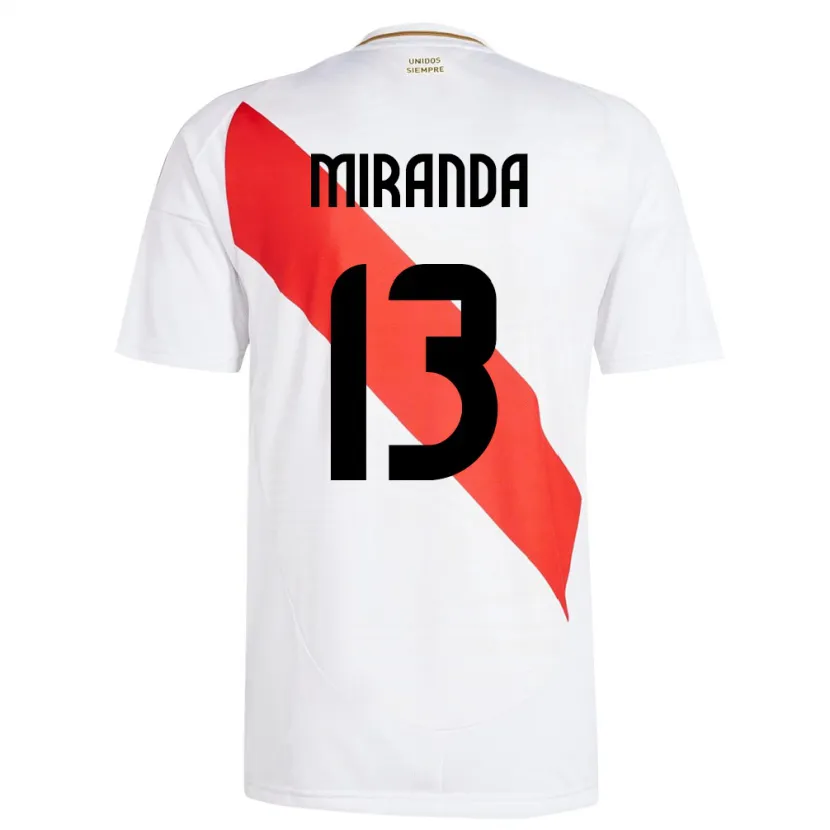 Danxen Bambino Maglia Perù Yoselin Miranda #13 Bianco Kit Gara Home 24-26 Maglietta