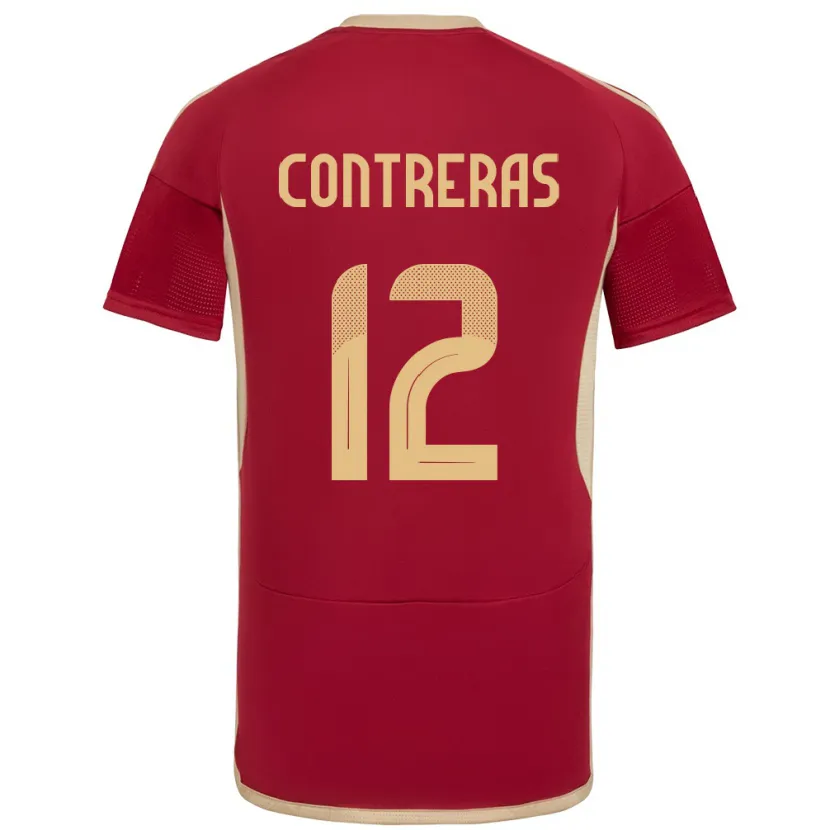 Danxen Bambino Maglia Venezuela José Contreras #12 Borgogna Kit Gara Home 24-26 Maglietta