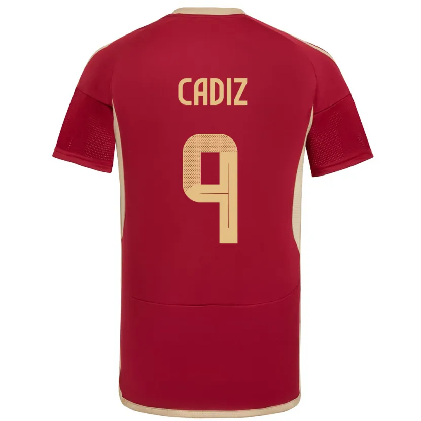 Danxen Bambino Maglia Venezuela Jhonder Cádiz #9 Borgogna Kit Gara Home 24-26 Maglietta