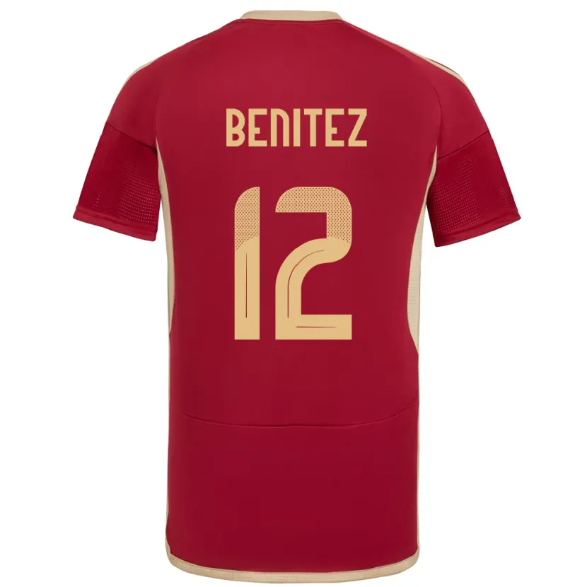 Danxen Bambino Maglia Venezuela Frankarlos Benítez #12 Borgogna Kit Gara Home 24-26 Maglietta