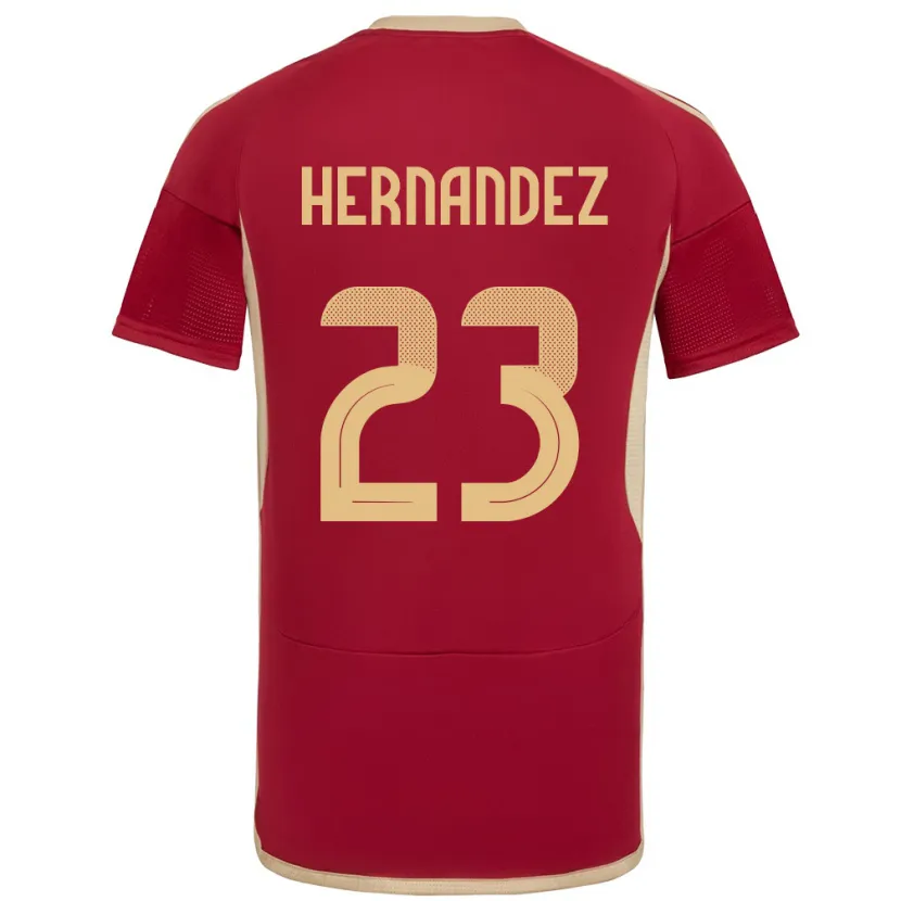 Danxen Bambino Maglia Venezuela Luifer Hernández #23 Borgogna Kit Gara Home 24-26 Maglietta