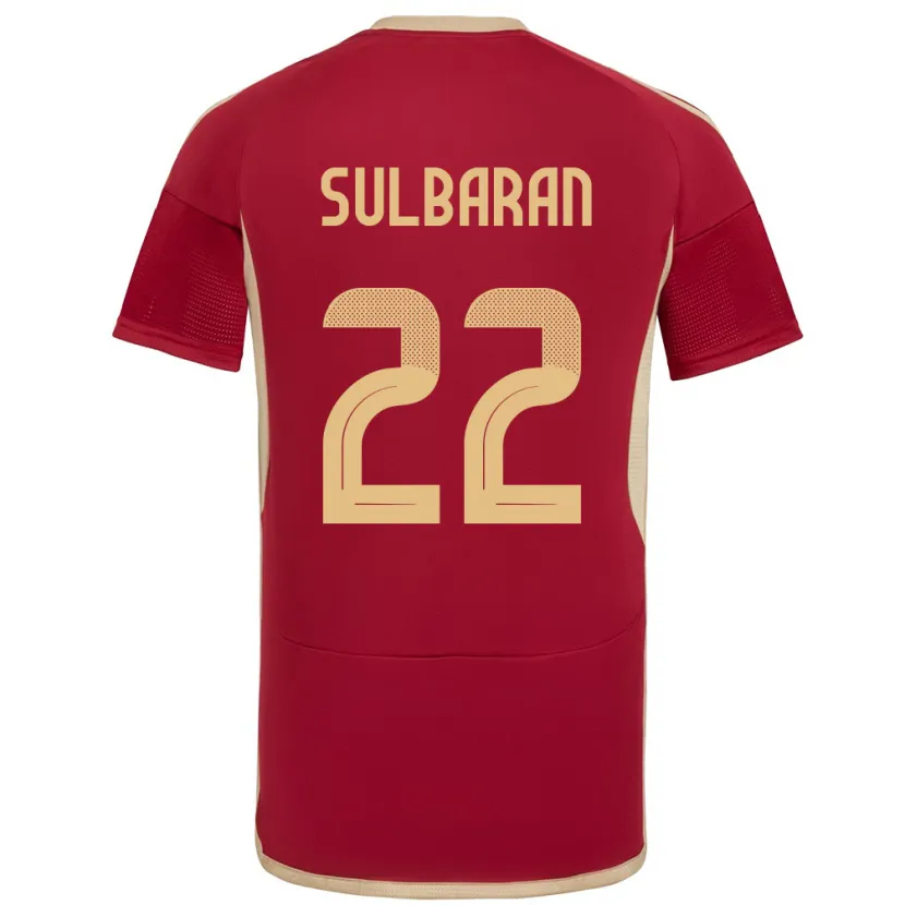 Danxen Bambino Maglia Venezuela Manuel Sulbarán #22 Borgogna Kit Gara Home 24-26 Maglietta