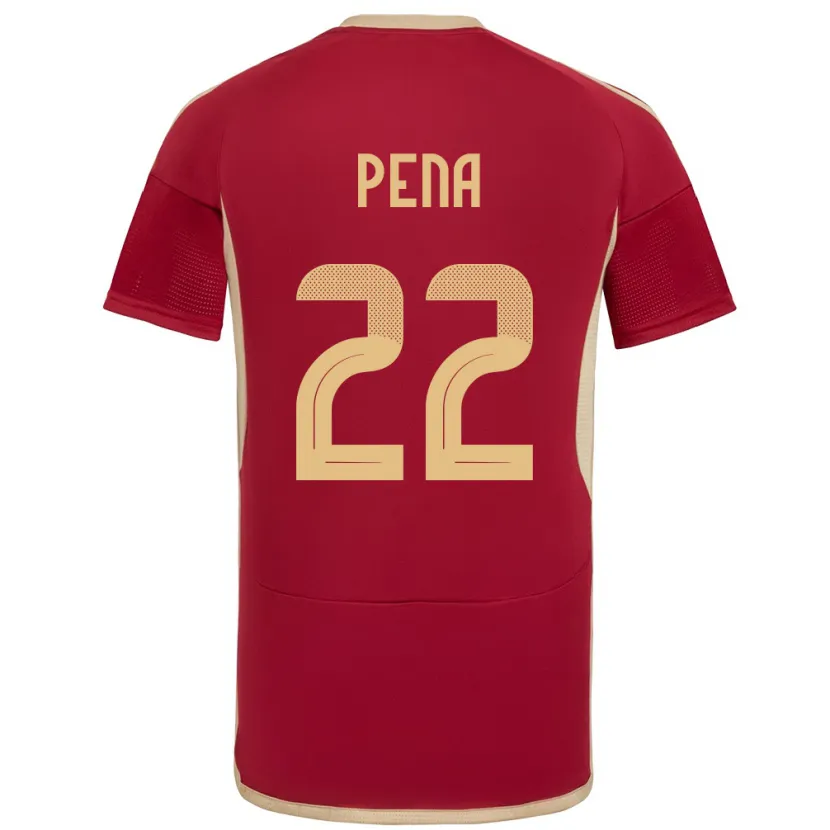 Danxen Bambino Maglia Venezuela Lewuis Peña #22 Borgogna Kit Gara Home 24-26 Maglietta