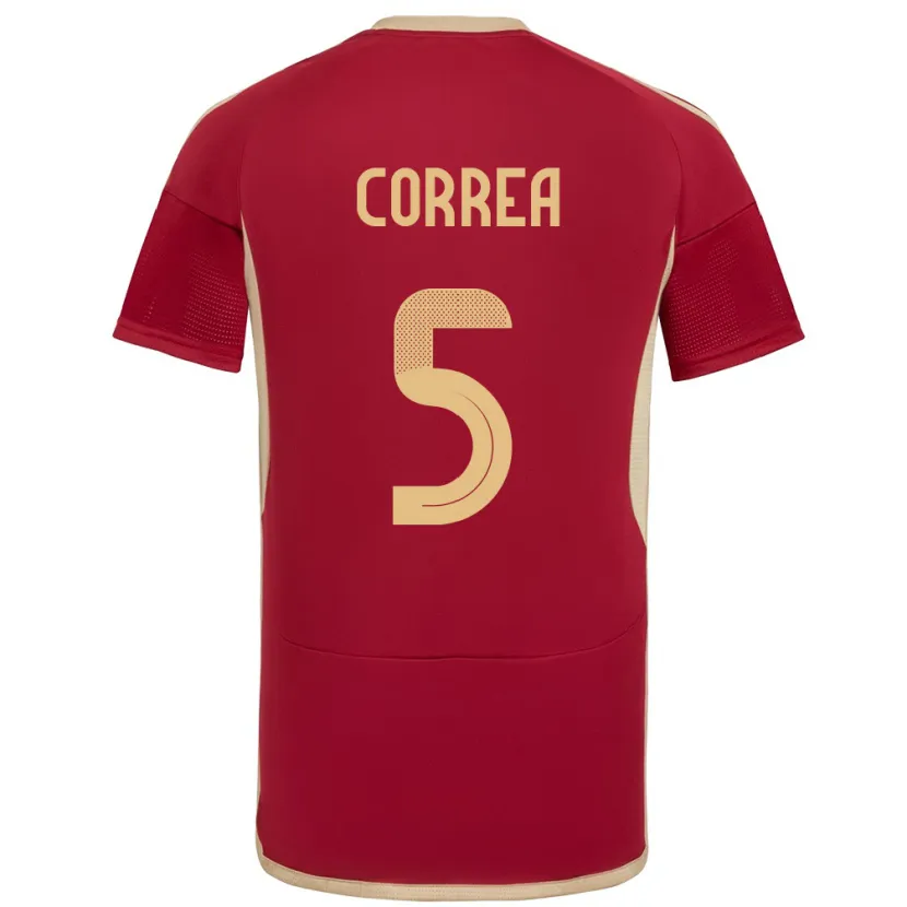 Danxen Bambino Maglia Venezuela José Correa #5 Borgogna Kit Gara Home 24-26 Maglietta