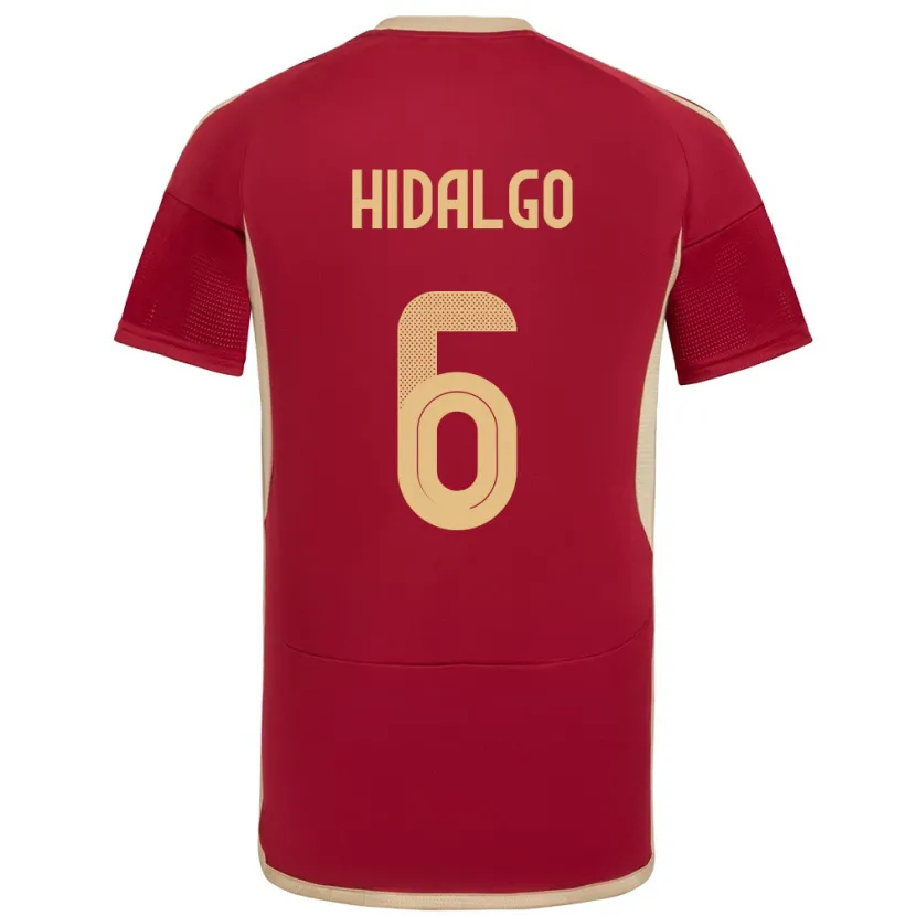 Danxen Bambino Maglia Venezuela Rai Hidalgo #6 Borgogna Kit Gara Home 24-26 Maglietta
