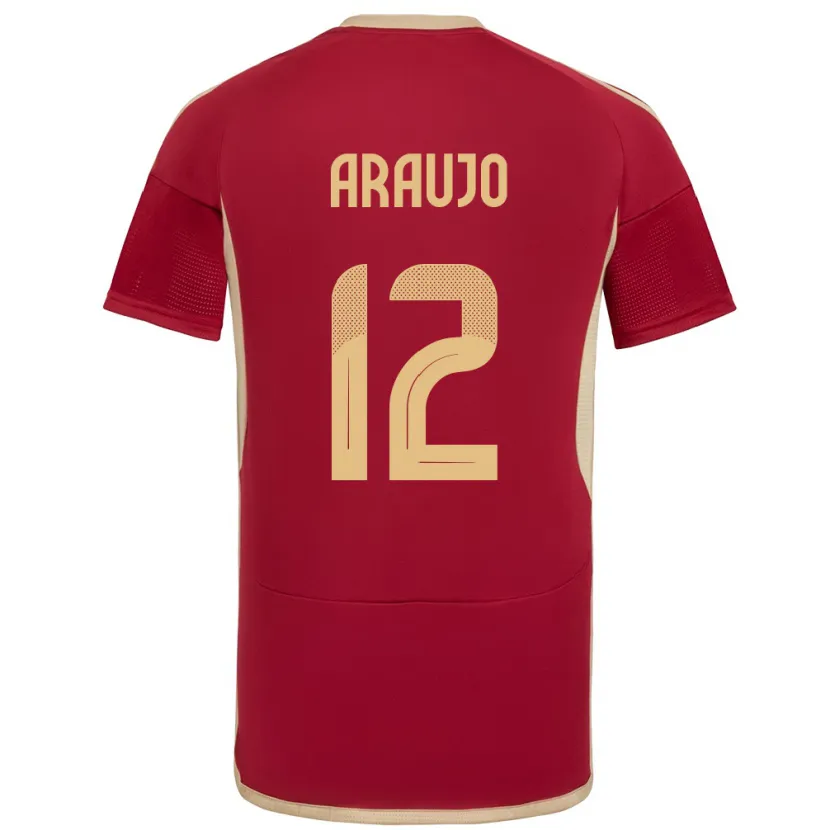 Danxen Bambino Maglia Venezuela Sabrina Araujo #12 Borgogna Kit Gara Home 24-26 Maglietta