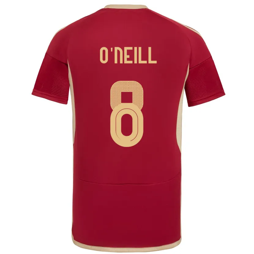 Danxen Bambino Maglia Venezuela Sonia O'neill #8 Borgogna Kit Gara Home 24-26 Maglietta