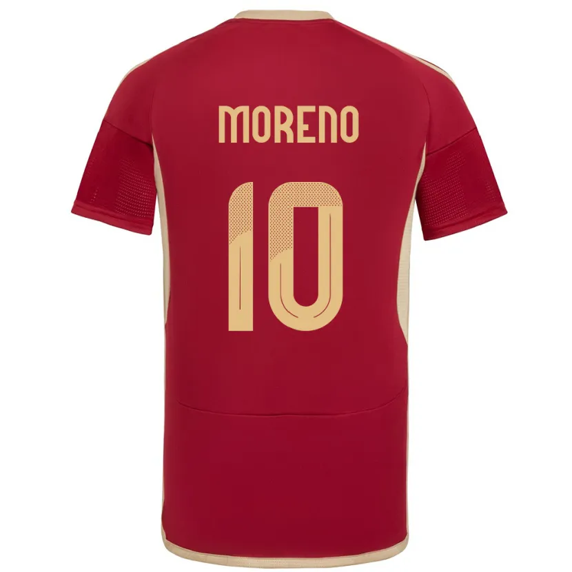 Danxen Bambino Maglia Venezuela Yerliane Moreno #10 Borgogna Kit Gara Home 24-26 Maglietta