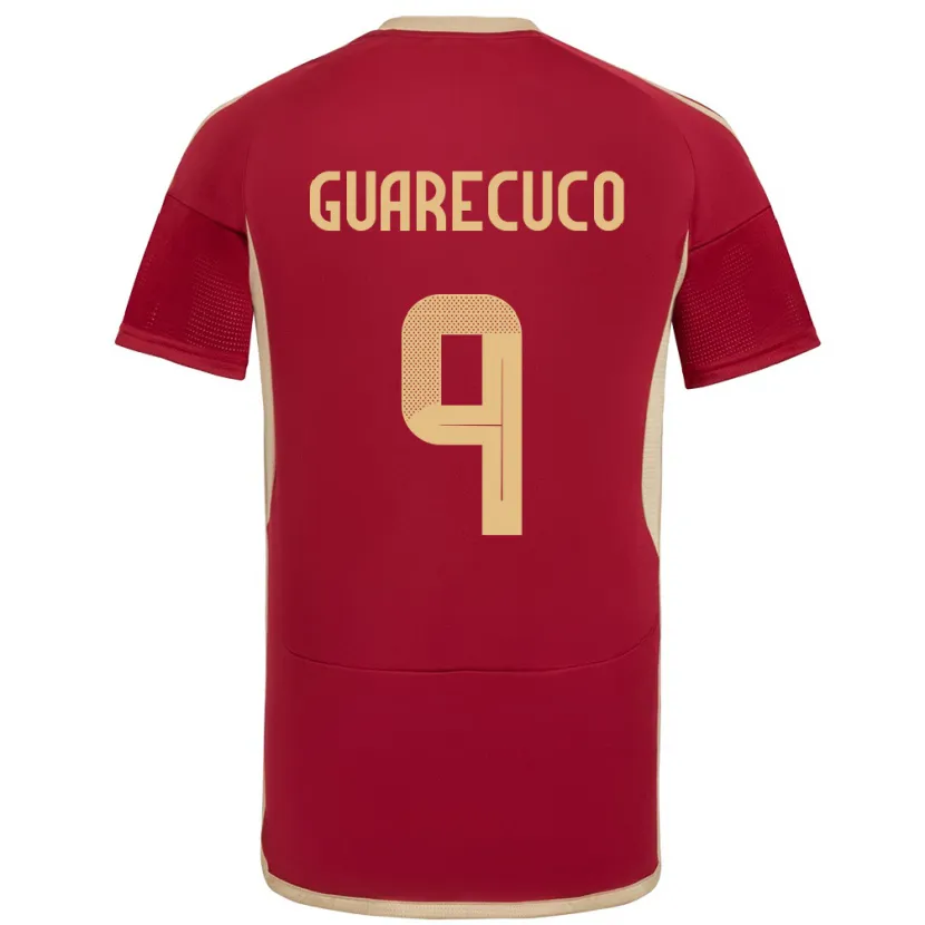Danxen Bambino Maglia Venezuela Joemar Guarecuco #9 Borgogna Kit Gara Home 24-26 Maglietta