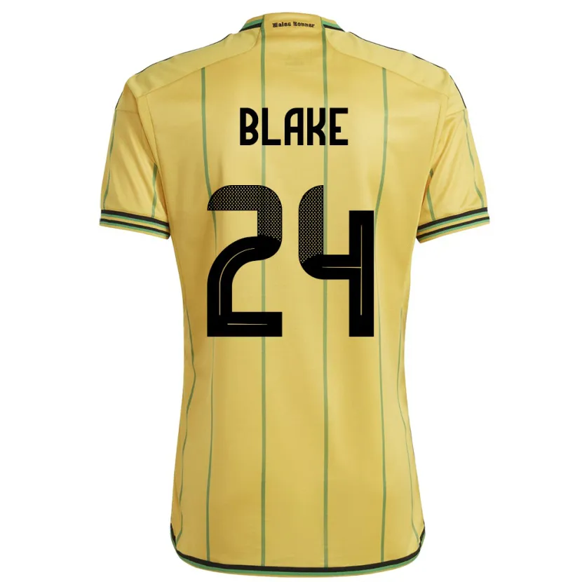 Danxen Bambino Maglia Giamaica Andre Blake #24 Giallo Kit Gara Home 24-26 Maglietta
