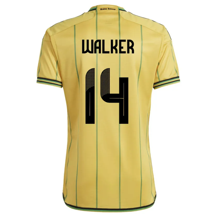 Danxen Bambino Maglia Giamaica Ricshya Walker #14 Giallo Kit Gara Home 24-26 Maglietta