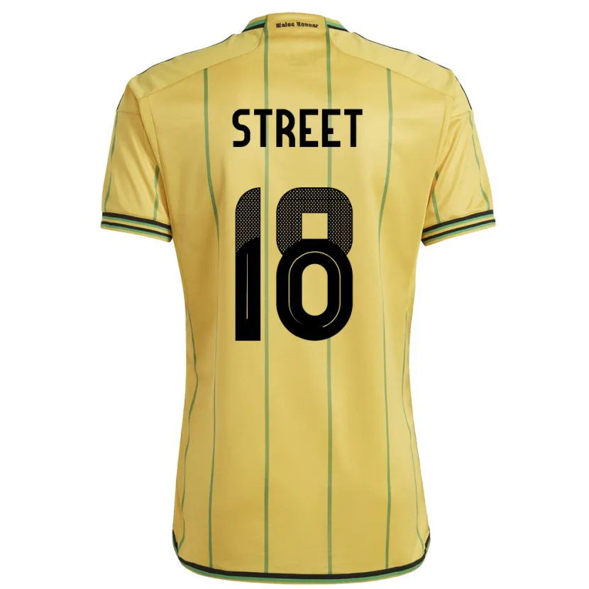 Danxen Bambino Maglia Giamaica Sydnie Street #18 Giallo Kit Gara Home 24-26 Maglietta