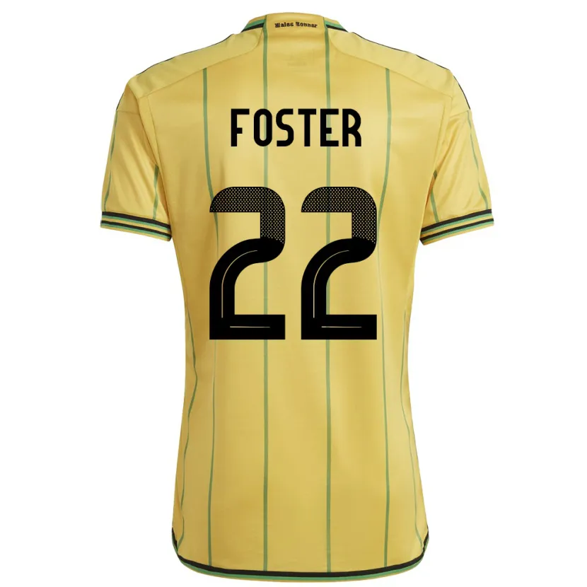 Danxen Bambino Maglia Giamaica Shanise Foster #22 Giallo Kit Gara Home 24-26 Maglietta