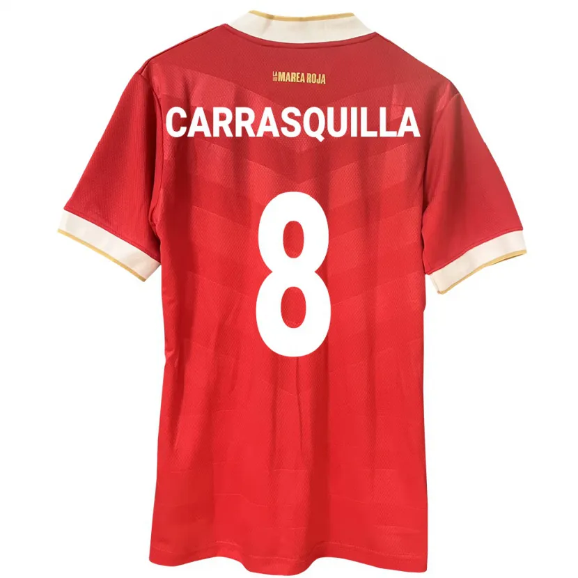 Danxen Bambino Maglia Panamá Adalberto Carrasquilla #8 Rosso Kit Gara Home 24-26 Maglietta