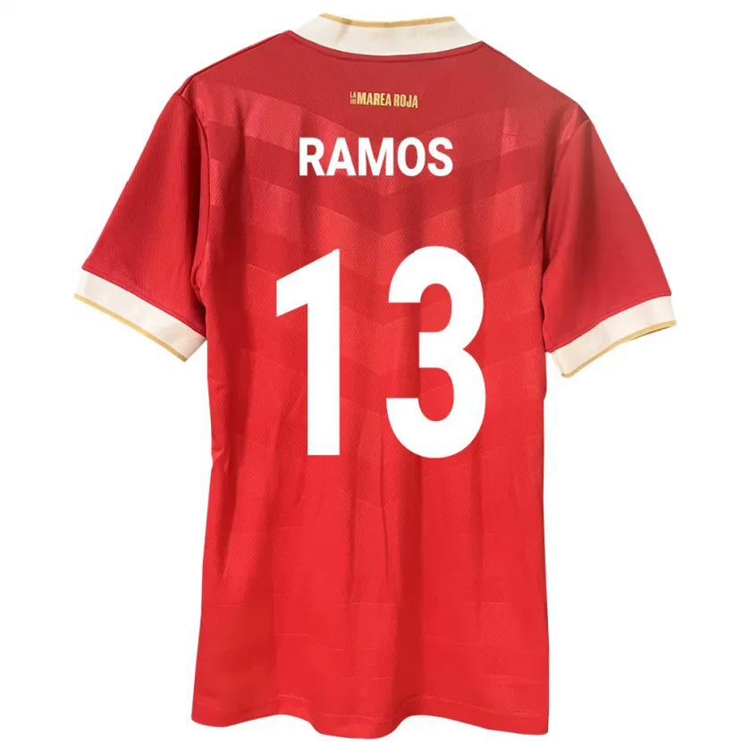 Danxen Bambino Maglia Panamá Jiovany Ramos #13 Rosso Kit Gara Home 24-26 Maglietta