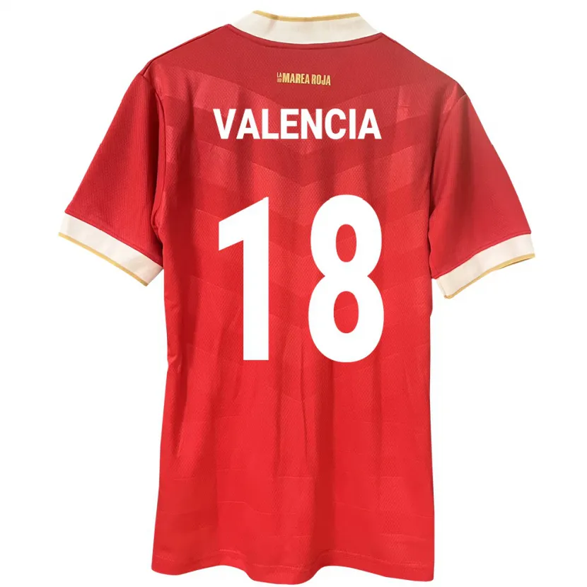 Danxen Bambino Maglia Panamá Omar Valencia #18 Rosso Kit Gara Home 24-26 Maglietta
