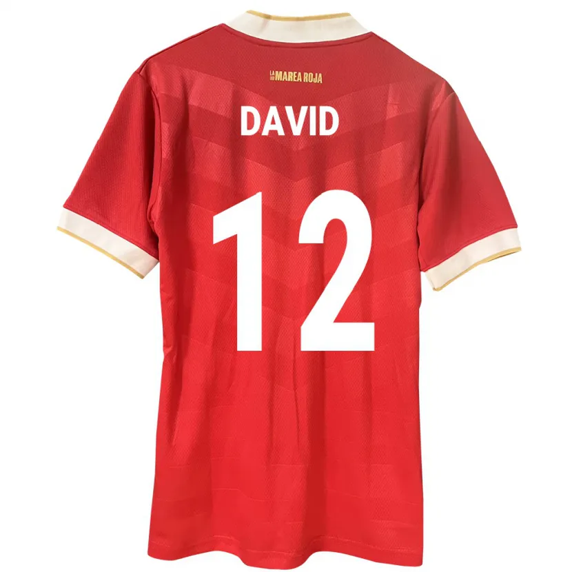 Danxen Bambino Maglia Panamá Said David #12 Rosso Kit Gara Home 24-26 Maglietta