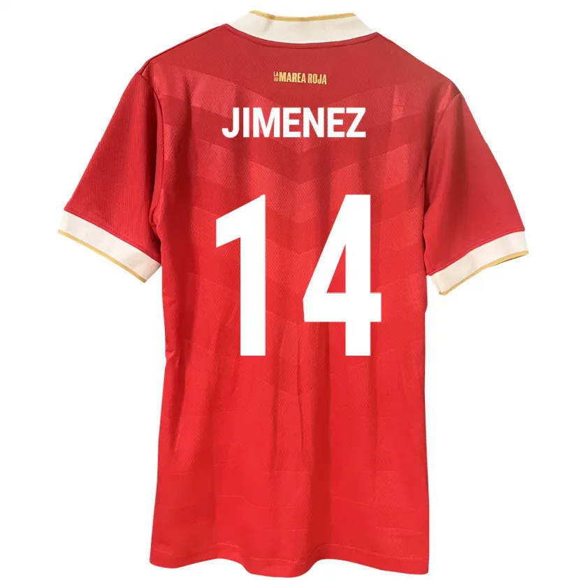 Danxen Bambino Maglia Panamá Juan Jiménez #14 Rosso Kit Gara Home 24-26 Maglietta