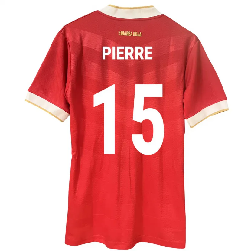 Danxen Bambino Maglia Panamá Joshua Pierre #15 Rosso Kit Gara Home 24-26 Maglietta