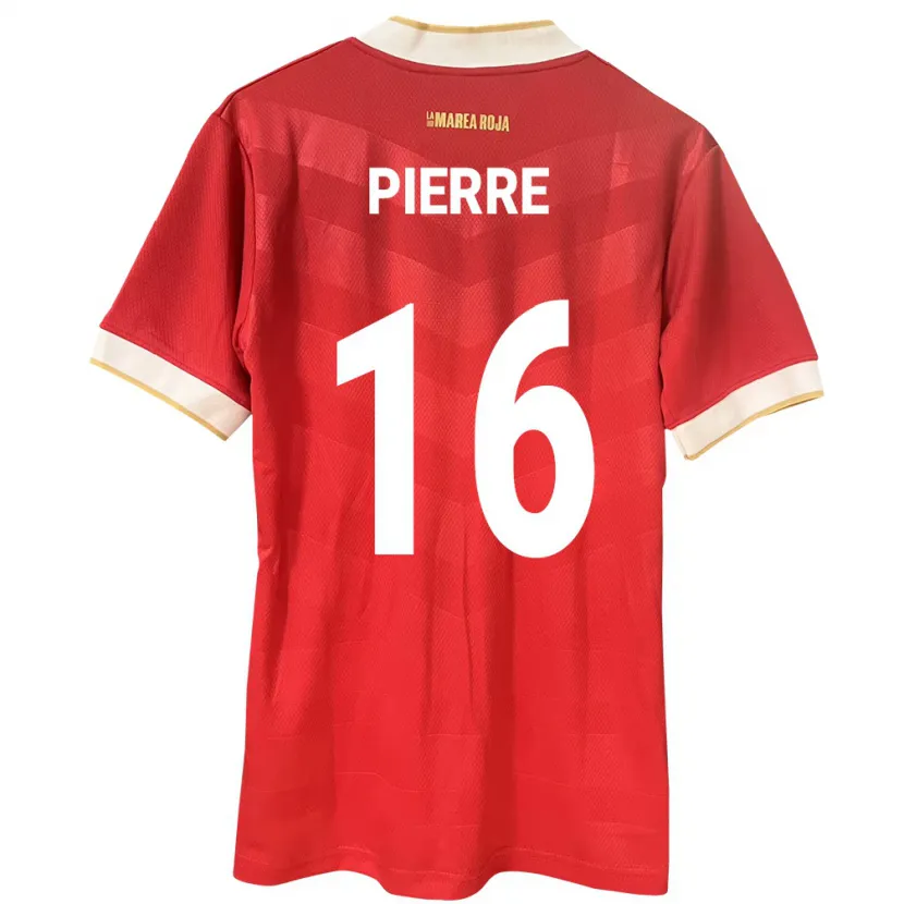 Danxen Bambino Maglia Panamá Jael Pierre #16 Rosso Kit Gara Home 24-26 Maglietta