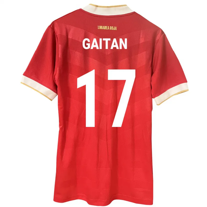 Danxen Bambino Maglia Panamá Luis Gaitán #17 Rosso Kit Gara Home 24-26 Maglietta