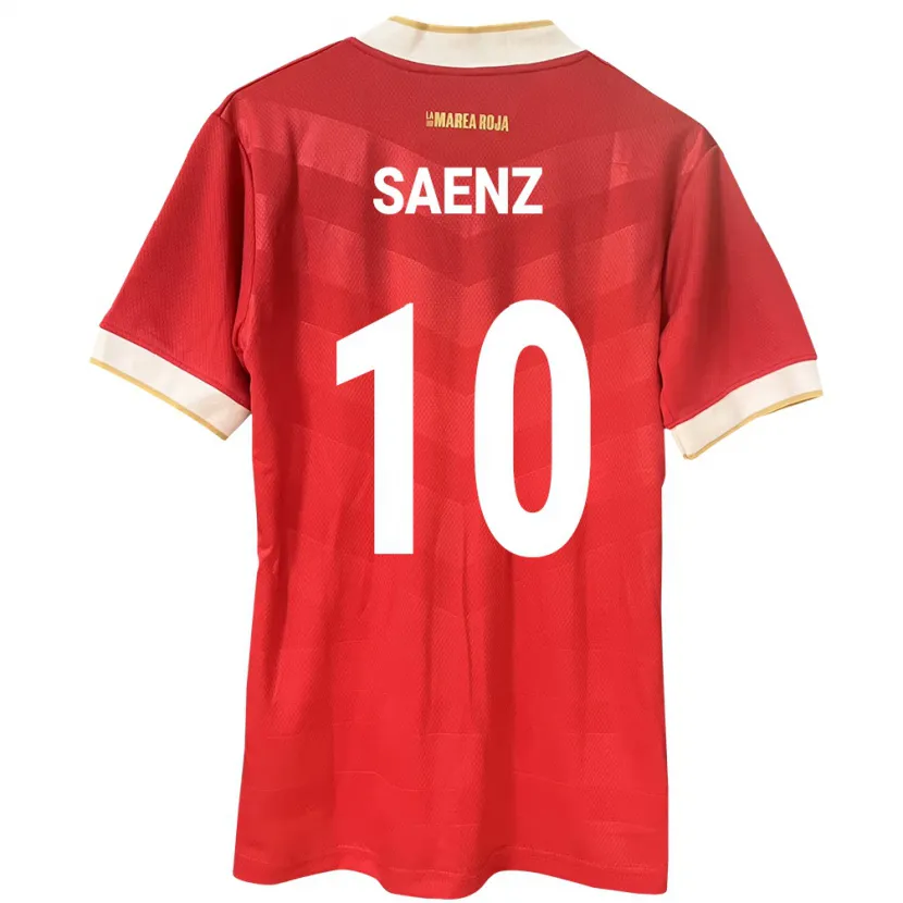 Danxen Bambino Maglia Panamá Gloria Sáenz #10 Rosso Kit Gara Home 24-26 Maglietta