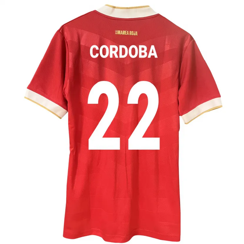 Danxen Bambino Maglia Panamá Farissa Córdoba #22 Rosso Kit Gara Home 24-26 Maglietta