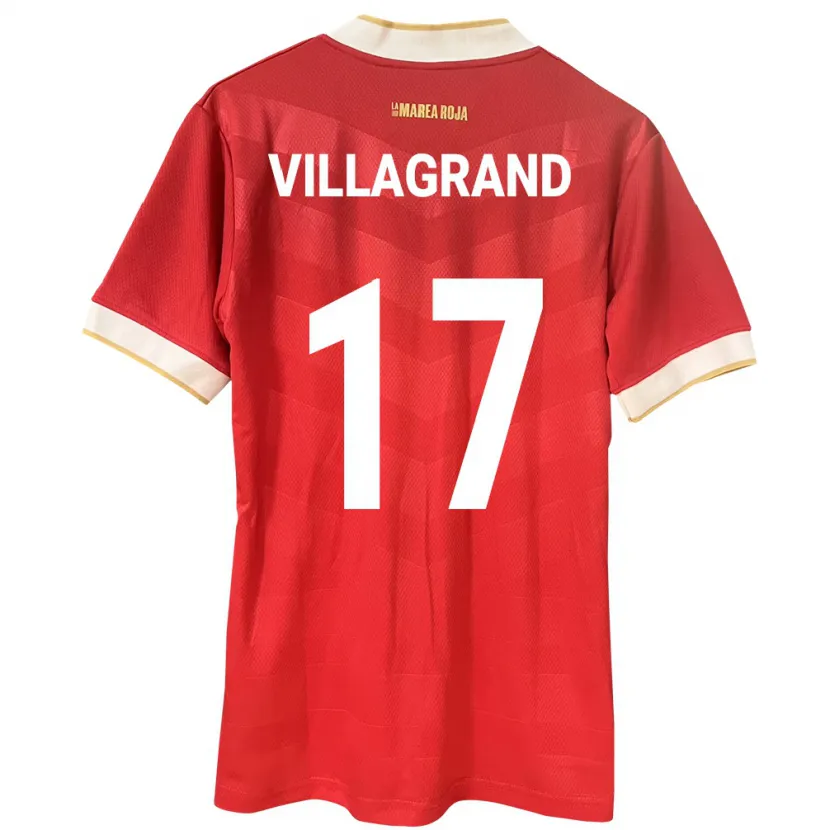 Danxen Bambino Maglia Panamá Gabriela Villagrand #17 Rosso Kit Gara Home 24-26 Maglietta
