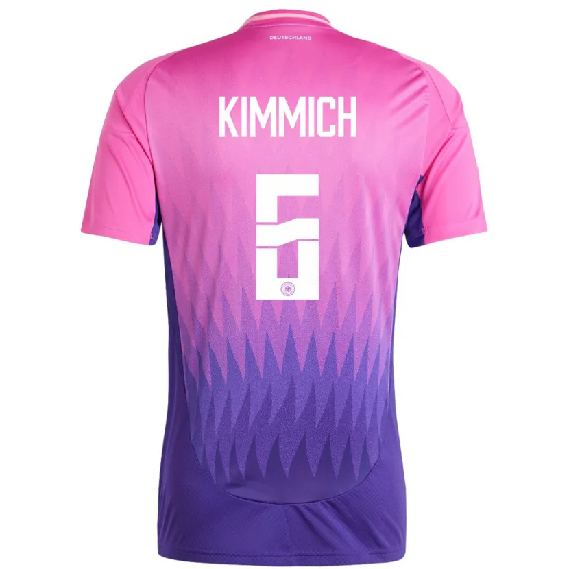Danxen Bambino Maglia Germania Joshua Kimmich #6 Rosa Viola Kit Gara Away 24-26 Maglietta