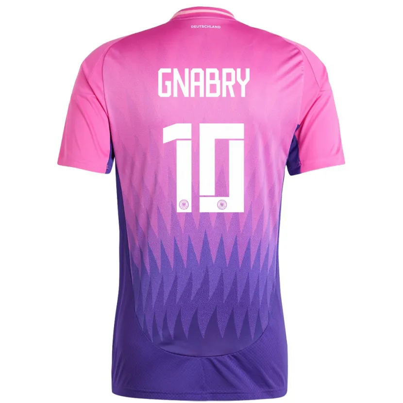 Danxen Bambino Maglia Germania Serge Gnabry #10 Rosa Viola Kit Gara Away 24-26 Maglietta