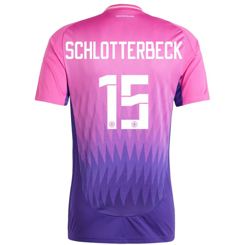 Danxen Bambino Maglia Germania Nico Schlotterbeck #15 Rosa Viola Kit Gara Away 24-26 Maglietta