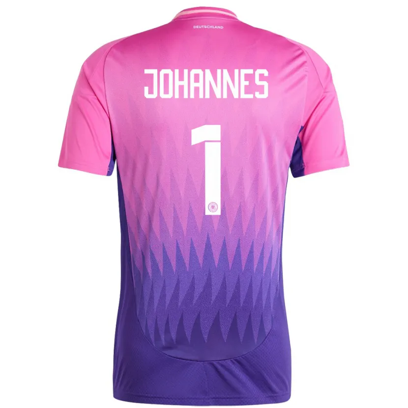 Danxen Bambino Maglia Germania Stina Johannes #1 Rosa Viola Kit Gara Away 24-26 Maglietta