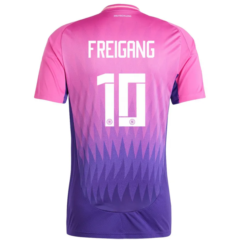 Danxen Bambino Maglia Germania Laura Freigang #10 Rosa Viola Kit Gara Away 24-26 Maglietta