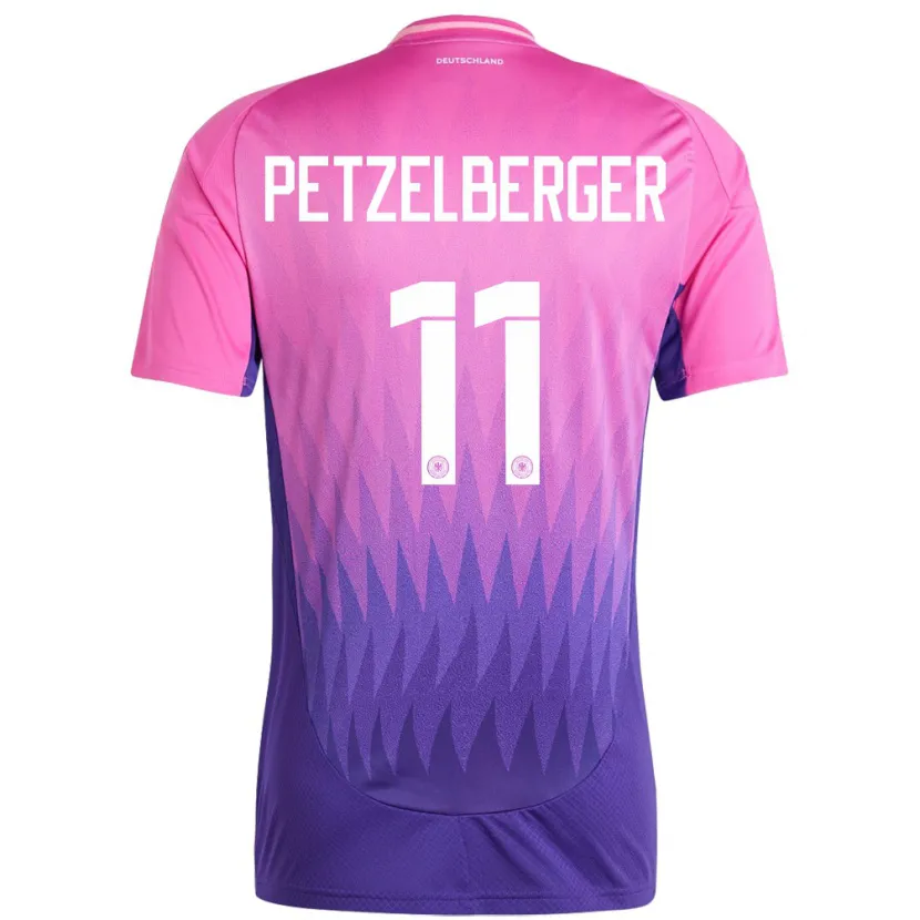 Danxen Bambino Maglia Germania Ramona Petzelberger #11 Rosa Viola Kit Gara Away 24-26 Maglietta
