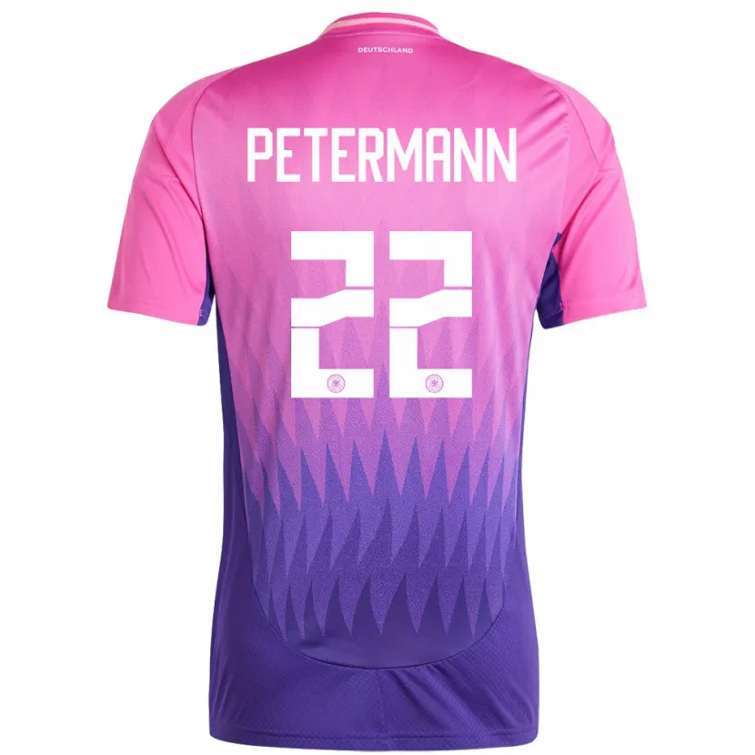 Danxen Bambino Maglia Germania Lena Petermann #22 Rosa Viola Kit Gara Away 24-26 Maglietta