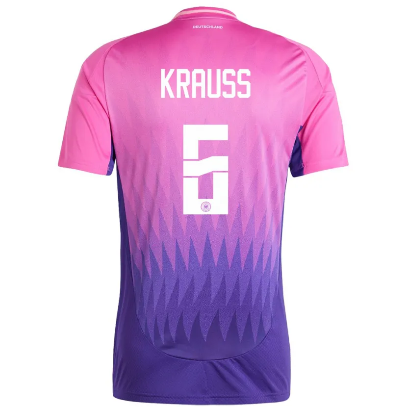 Danxen Bambino Maglia Germania Tom Kraub #6 Rosa Viola Kit Gara Away 24-26 Maglietta