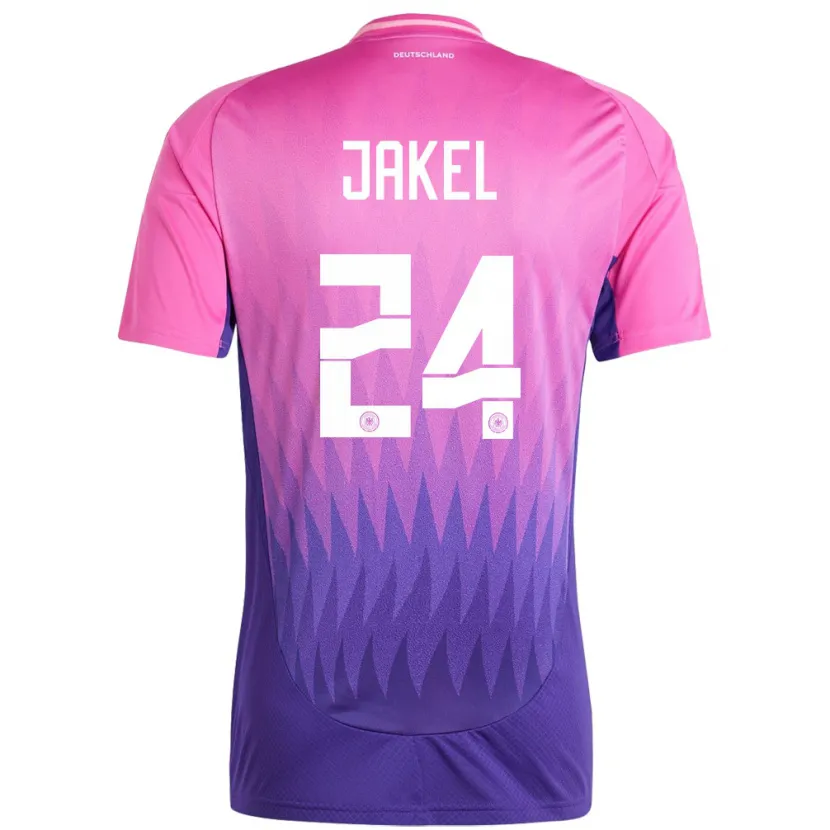 Danxen Bambino Maglia Germania Frederik Jakel #24 Rosa Viola Kit Gara Away 24-26 Maglietta