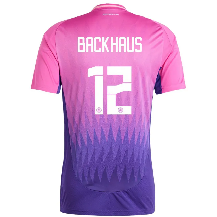 Danxen Bambino Maglia Germania Mio Backhaus #12 Rosa Viola Kit Gara Away 24-26 Maglietta