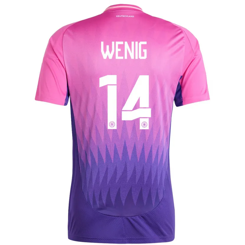 Danxen Bambino Maglia Germania Marcel Wenig #14 Rosa Viola Kit Gara Away 24-26 Maglietta