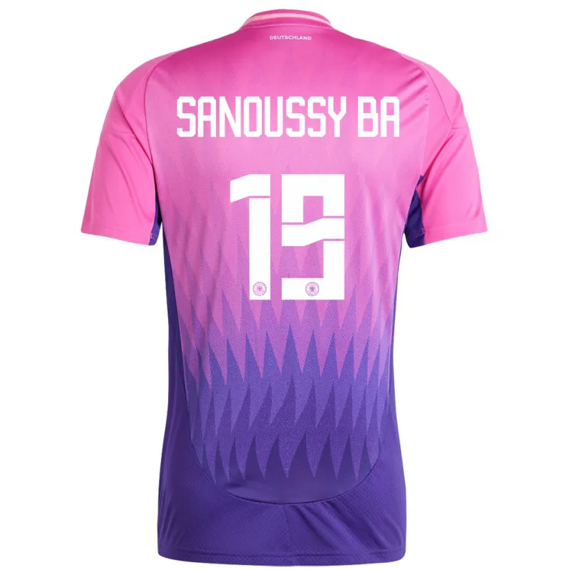 Danxen Bambino Maglia Germania Sanoussy Ba #19 Rosa Viola Kit Gara Away 24-26 Maglietta