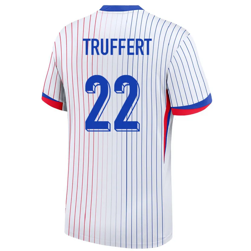 Danxen Bambino Maglia Francia Adrien Truffert #22 Bianco Kit Gara Away 24-26 Maglietta
