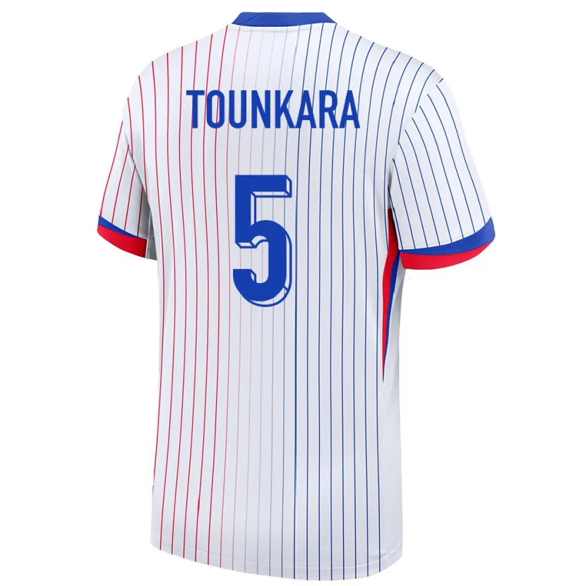 Danxen Bambino Maglia Francia Aissatou Tounkara #5 Bianco Kit Gara Away 24-26 Maglietta
