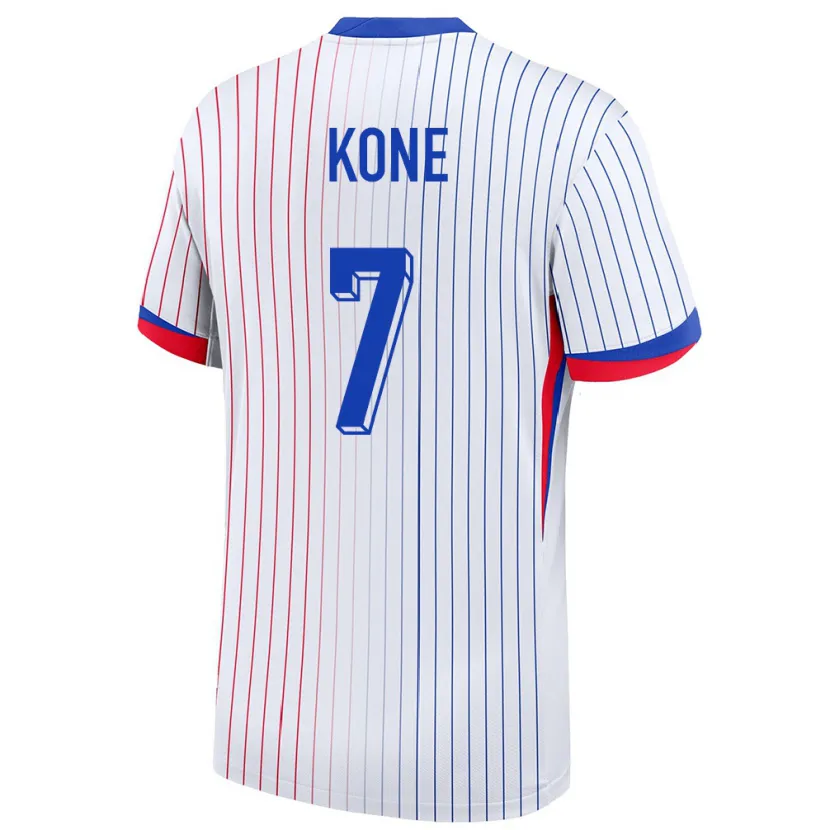 Danxen Bambino Maglia Francia Kouadio Kone #7 Bianco Kit Gara Away 24-26 Maglietta