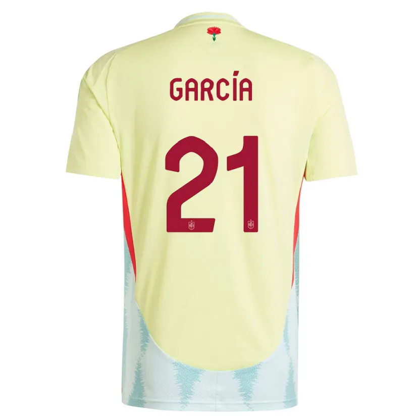 Danxen Bambino Maglia Spagna Sheila Garcia #21 Giallo Kit Gara Away 24-26 Maglietta