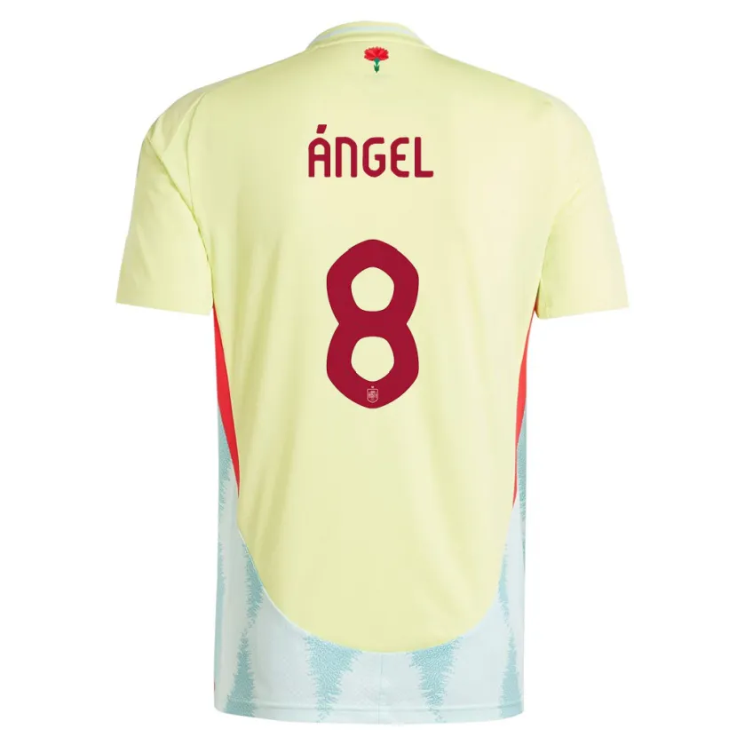 Danxen Bambino Maglia Spagna Manuel Angel #8 Giallo Kit Gara Away 24-26 Maglietta