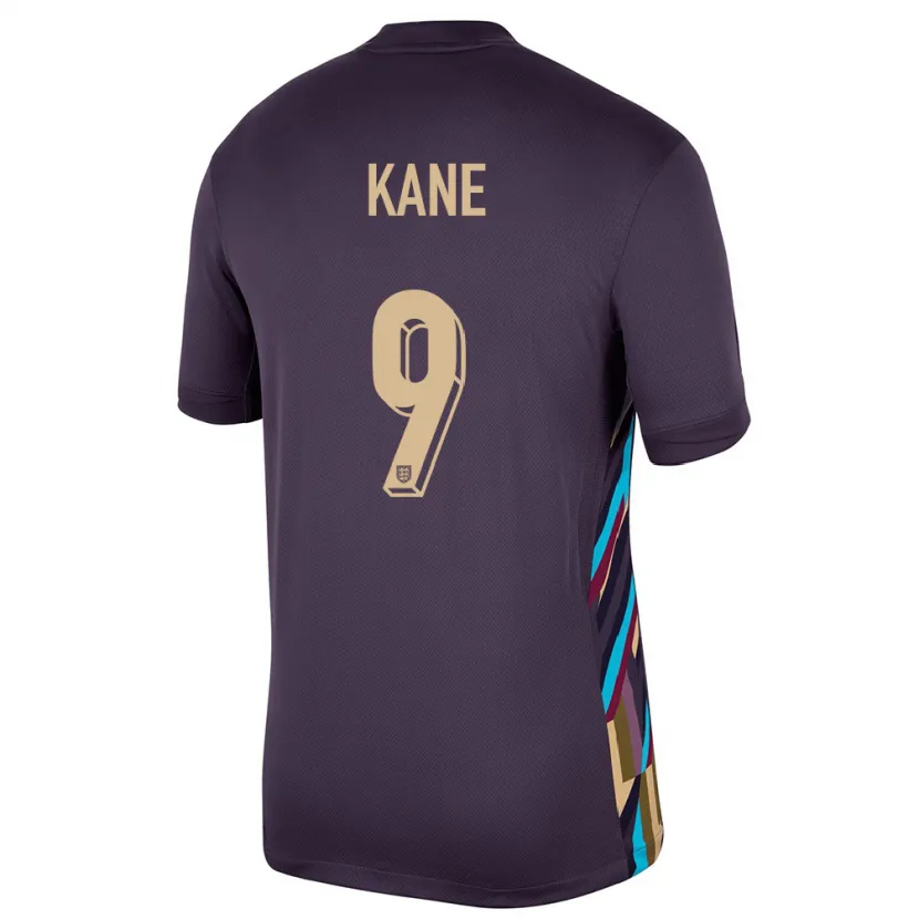 Danxen Bambino Maglia Inghilterra Harry Kane #9 Uvetta Scura Kit Gara Away 24-26 Maglietta
