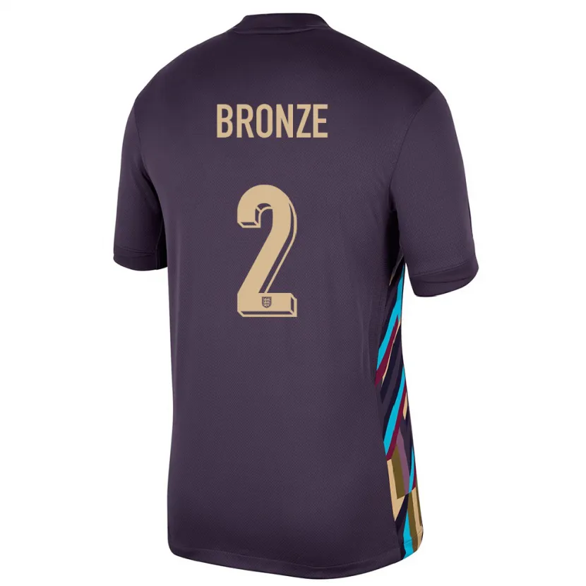 Danxen Bambino Maglia Inghilterra Lucy Bronze #2 Uvetta Scura Kit Gara Away 24-26 Maglietta