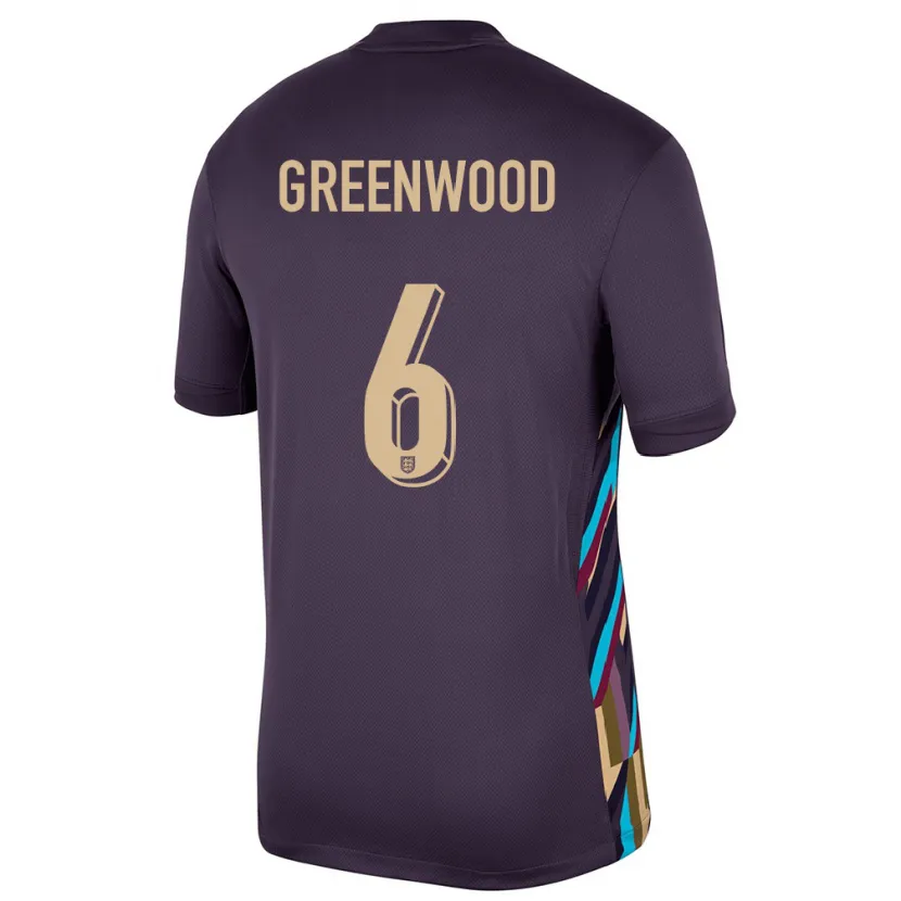 Danxen Bambino Maglia Inghilterra Alex Greenwood #6 Uvetta Scura Kit Gara Away 24-26 Maglietta