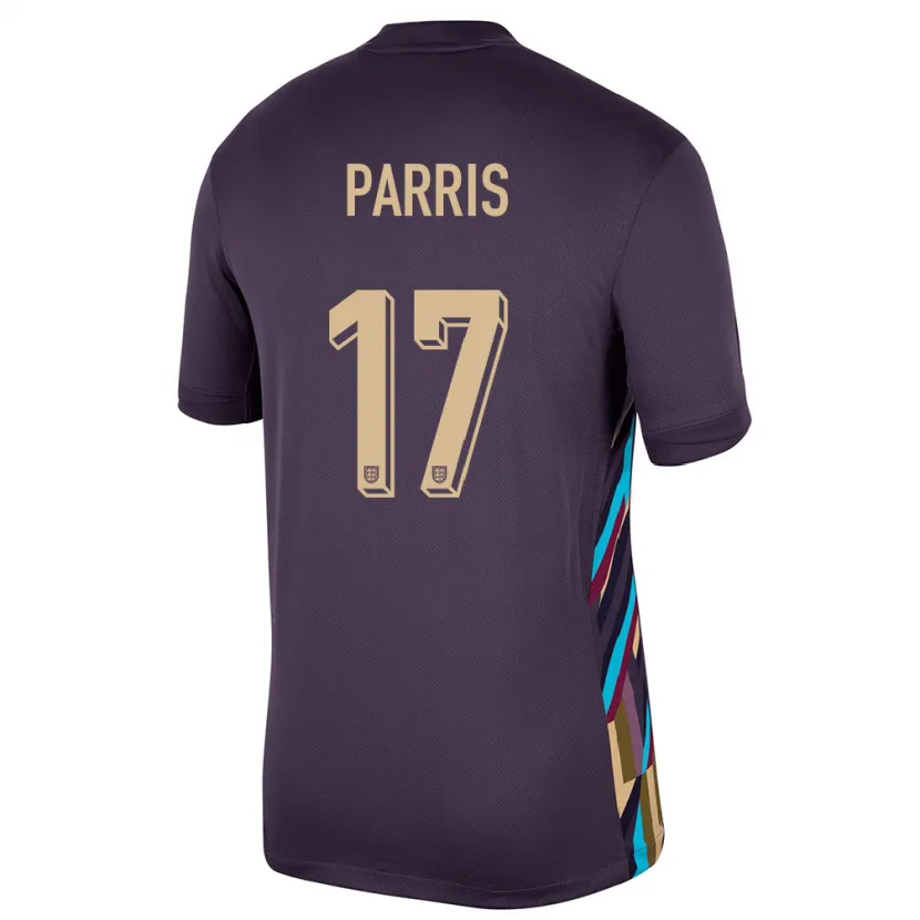 Danxen Bambino Maglia Inghilterra Nikita Parris #17 Uvetta Scura Kit Gara Away 24-26 Maglietta